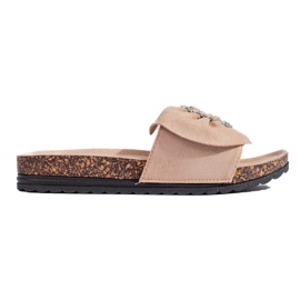 Chanclas beige con suela de corcho