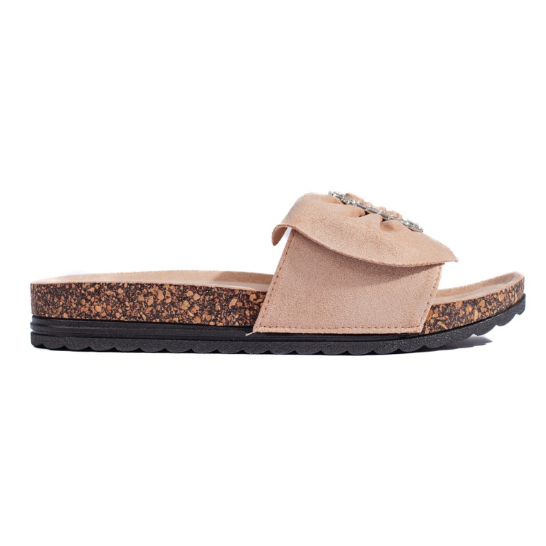 Chanclas beige con suela de corcho