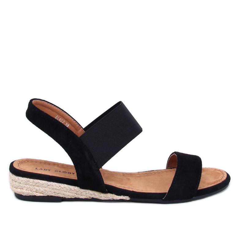 Amalf Sandalias alpargatas cuña baja negro