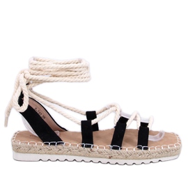 Zakaris Sandalias alpargatas con cordones negro
