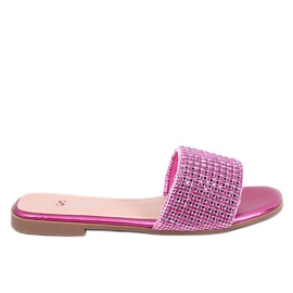 Yanni Chanclas fucsia strass rosado