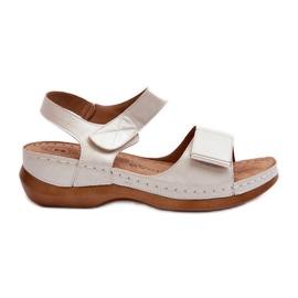 Evento Sandalias Mujer Cómodas con Velcro, Beige Iphiope plata