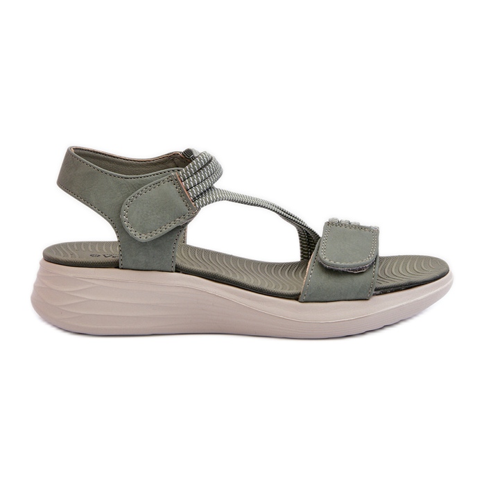 Sandalias Cómodas De Mujer Con Velcro Verde Eladora