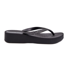 Chanclas de mujer con tira de purpurina 83386 Ipanema Mesh Chic Plat Fem Black negro