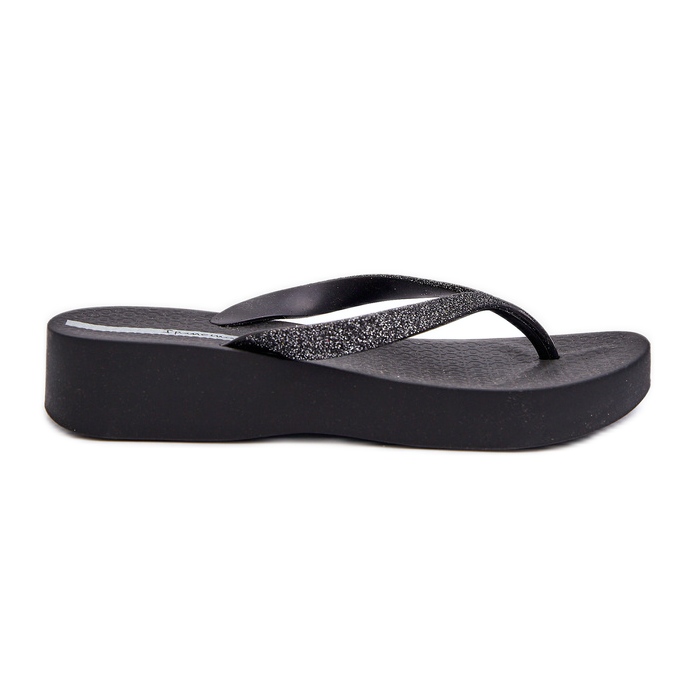 Chanclas de mujer con tira de purpurina 83386 Ipanema Mesh Chic Plat Fem Black negro