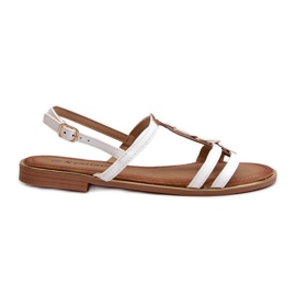 Sandalias Planas Mujer Adornos Dorados, Blanco Raiva Sandalias Planas Mujer Adornos Dorados, Blanco Raiva