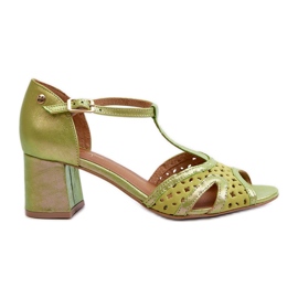 Sandalias Mujer Piel Con Tacón Alto Maciejka 06551-09 Lima verde