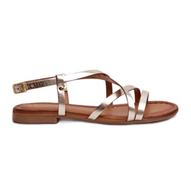 Sandalias Mujer Planas Piel Maciejka 06635-25 Dorado