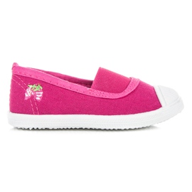 Zapatillas de niña para una banda elástica. rosa
