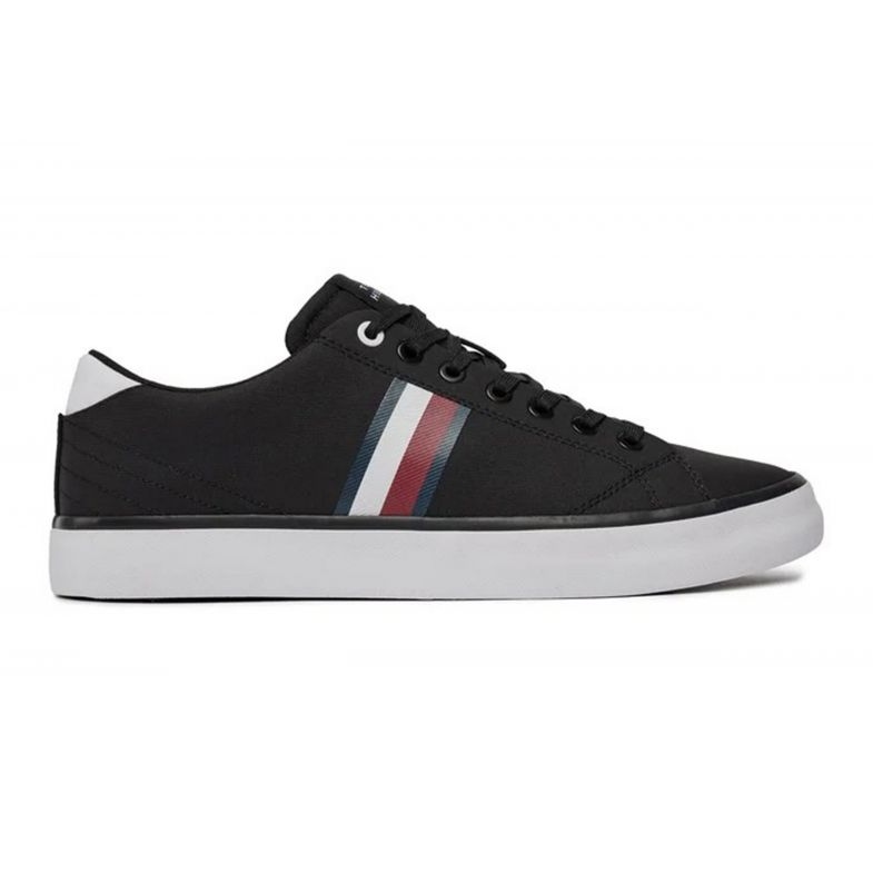 Zapatillas Tommy Hilfiger Hi Vulc Low Stripes Mesh M FM0FM04946BDS negro