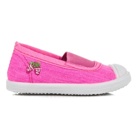 Zapatillas de niña para una banda elástica. rosa