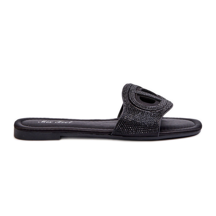 Chanclas de tacón plano de mujer Dimrose negro