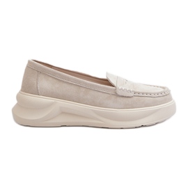Mocasines Mujer Ante Beige Claro Filidia