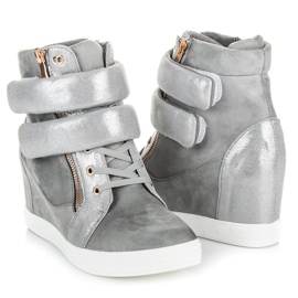 Zapatillas de deporte de moda con velcro gris