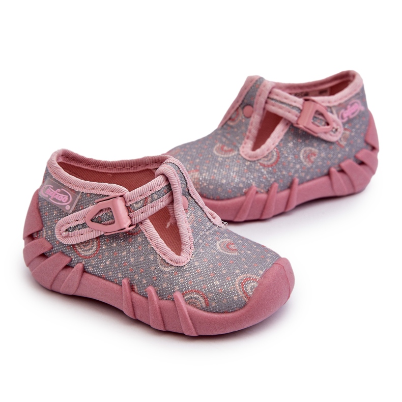 Pantuflas Infantiles Cómodas BEFADO 110N490 Gris y Rosa rosado