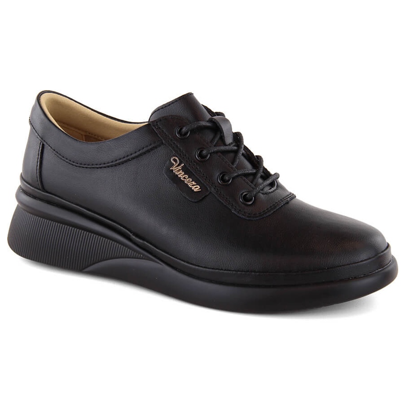 Zapatos con cordones mujer piel negro Vinceza 7922