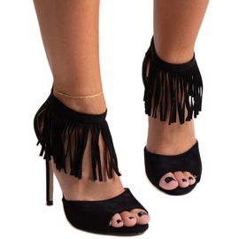 Sandalias tacón Molines negras negro