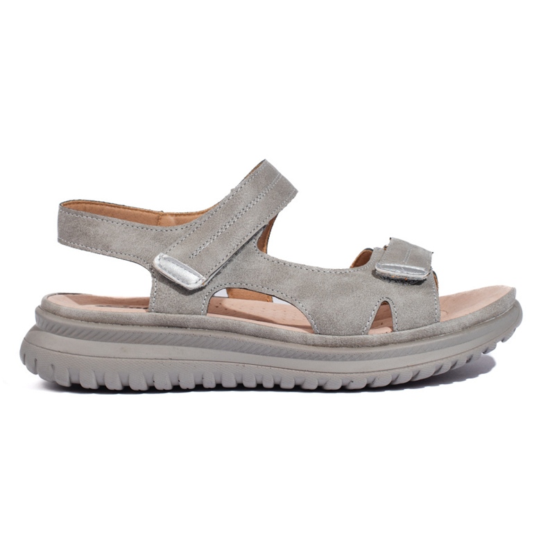 Sandalias cómodas de mujer en color gris.