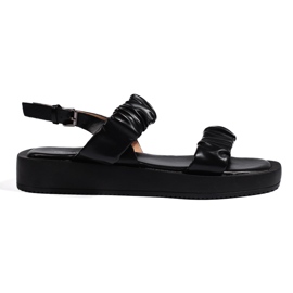 Sandalias negras con plataforma negro