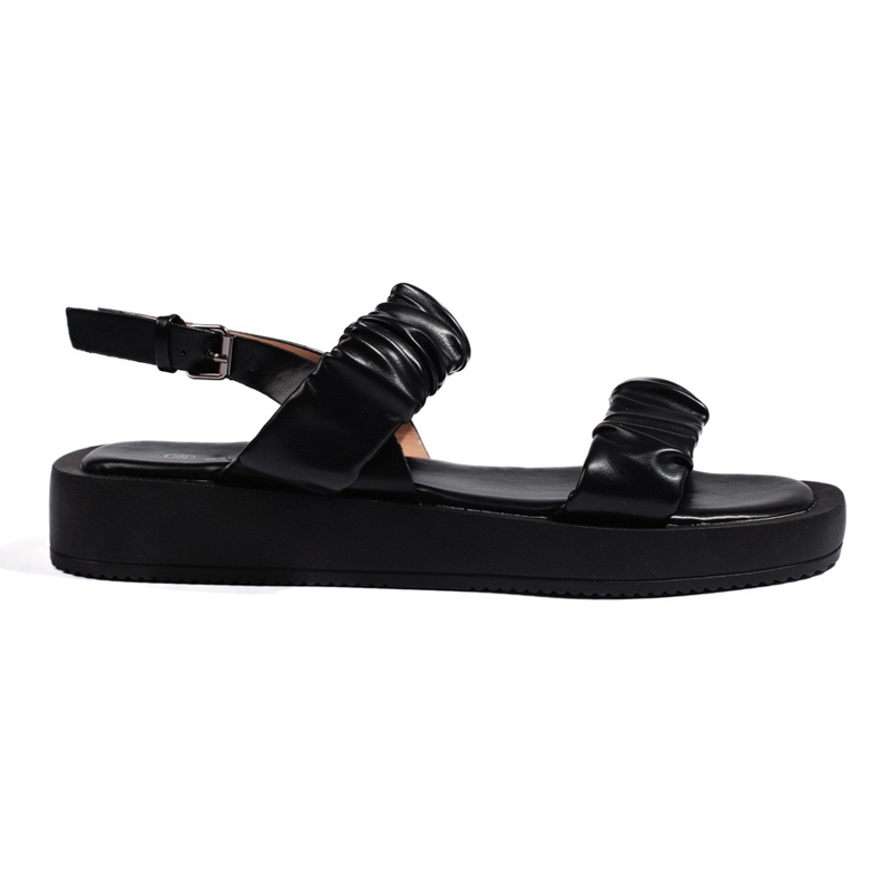 Sandalias negras con plataforma negro