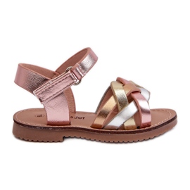 Sandalias Infantiles Con Cierre De Velcro Con Tiras Entrelazadas Multicolor Dianttha rosado
