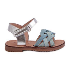 Sandalias Infantiles con Cierre de Velcro y Tiras Entrelazadas Azul Dianttha