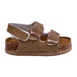 Sandalias infantiles con plataforma de corcho, cierre con velcro, Caqui Rorria beige