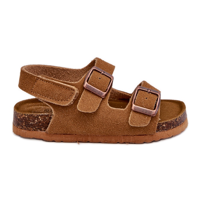 Sandalias infantiles con plataforma de corcho, cierre con velcro, Camel Rorria marrón