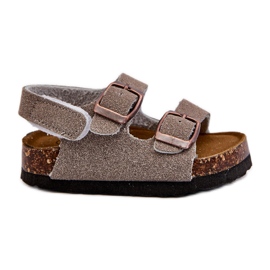 Sandalias Infantiles con Plataforma de Corcho, Cierre con Velcro, Gris Rorria