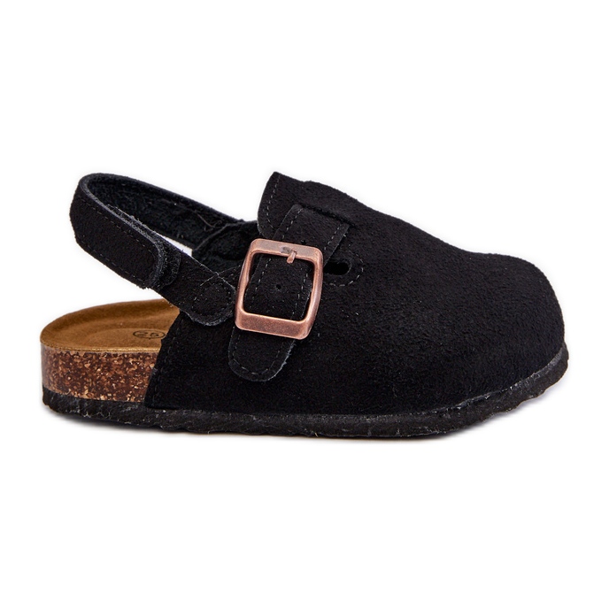 Chanclas para niños con plataforma de corcho, Negro Vulagia