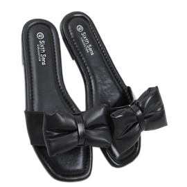 Pantuflas Mili Negras con lazo negro
