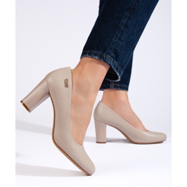 Cómodos zapatos de tacón de mujer grises de Sergio Leone Cómodos zapatos de tacón de mujer grises de Sergio Leone