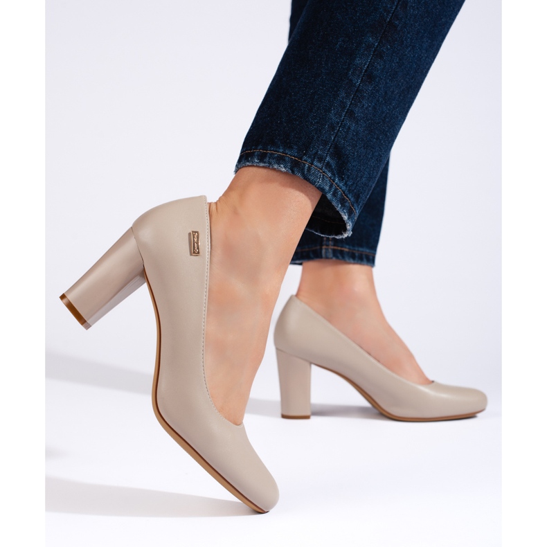 Cómodos zapatos de tacón de mujer grises de Sergio Leone Cómodos zapatos de tacón de mujer grises de Sergio Leone