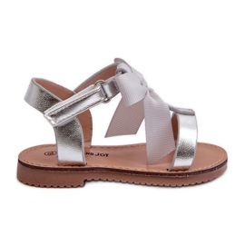 Sandalias infantiles con lazo de velcro plateado Joratia plata