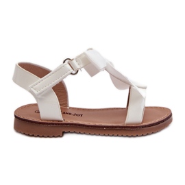 Sandalias infantiles lacadas con lazo de velcro blanco Joratia