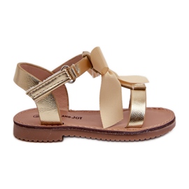 Sandalias infantiles con lazo de velcro dorado Joratia