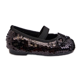 Bailarinas infantiles decoradas con lentejuelas, Black Weries negro