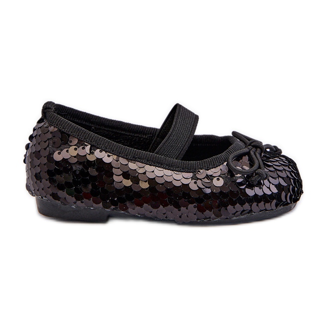 Bailarinas infantiles decoradas con lentejuelas, Black Weries negro