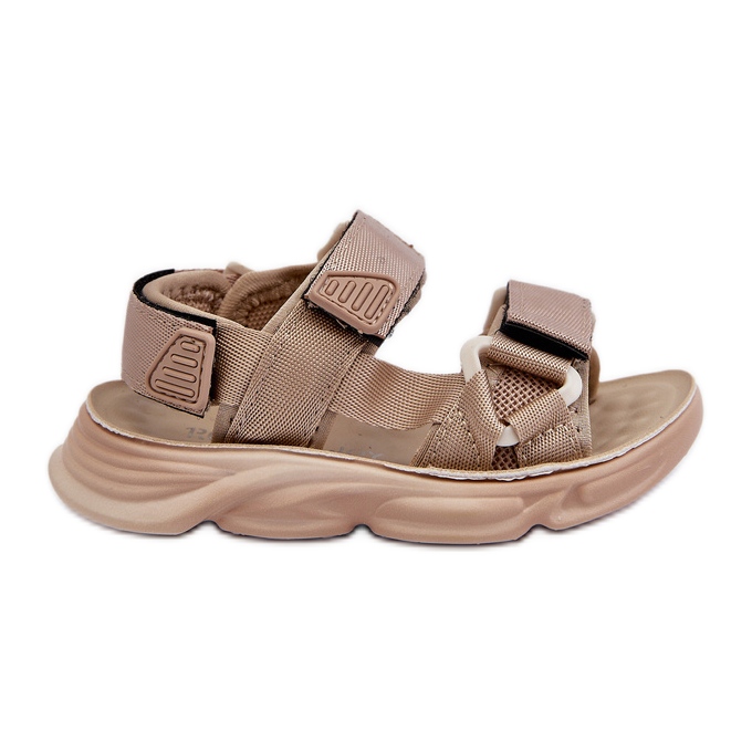 Sandalias de niña con cierre de velcro, Beige Orretta