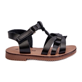 Sandalias de niña con cierre de velcro, Negro Marimona