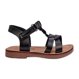Sandalias de niña con cierre de velcro, Negro, Sarniema