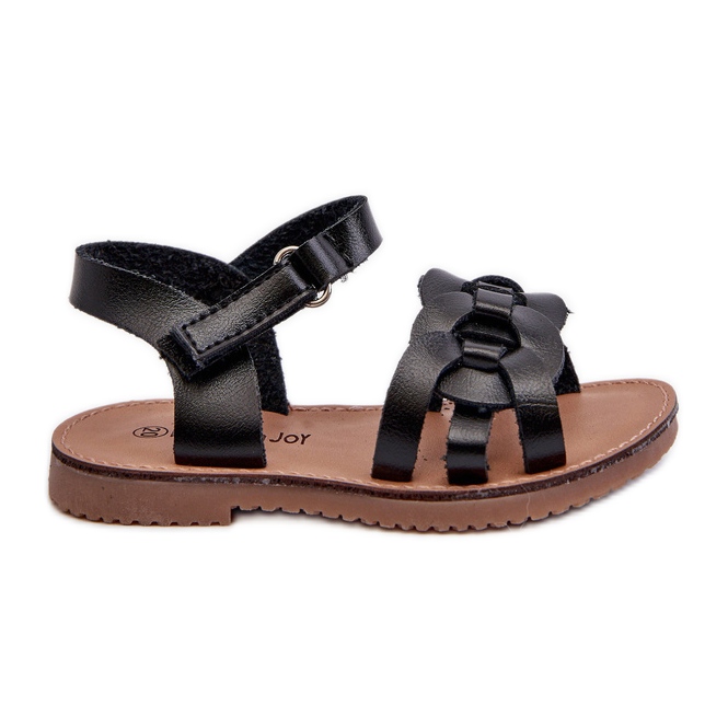 Sandalias de niña con cierre de velcro, Negro Venikoria