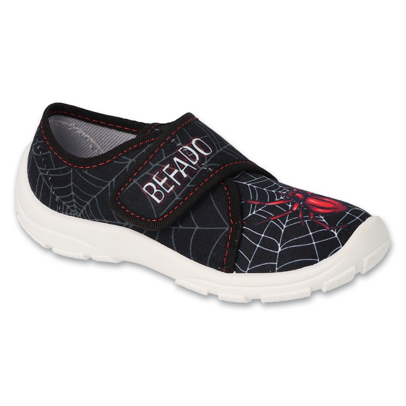 Pantuflas infantiles befado 974X565 negro con aplicación de araña