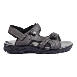 Sandalias hombre grises con velcro.