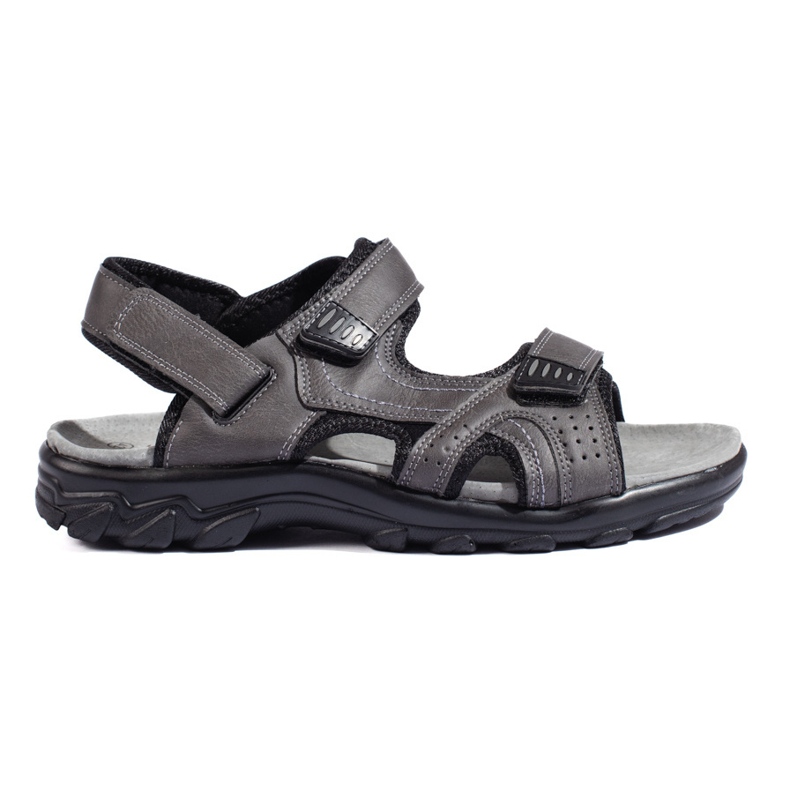 Sandalias hombre grises con velcro.