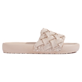 Babuchas mujer trenzadas beige