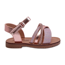 Sandalias Infantiles Velcro Brillantes Delphina Rosa rosado