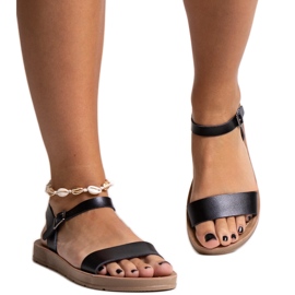 Sandalias negras confeccionadas en ecopiel Luigiana. negro