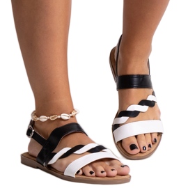 Sandalias de ecopiel en blanco y negro de Asfoure