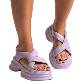 Sandalias de piel moradas GOE NN2N4103 púrpura